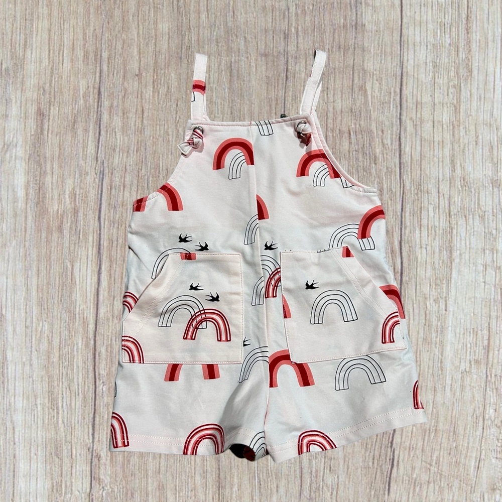 3T NWT Tiny Tribe Rainbow Shortalls